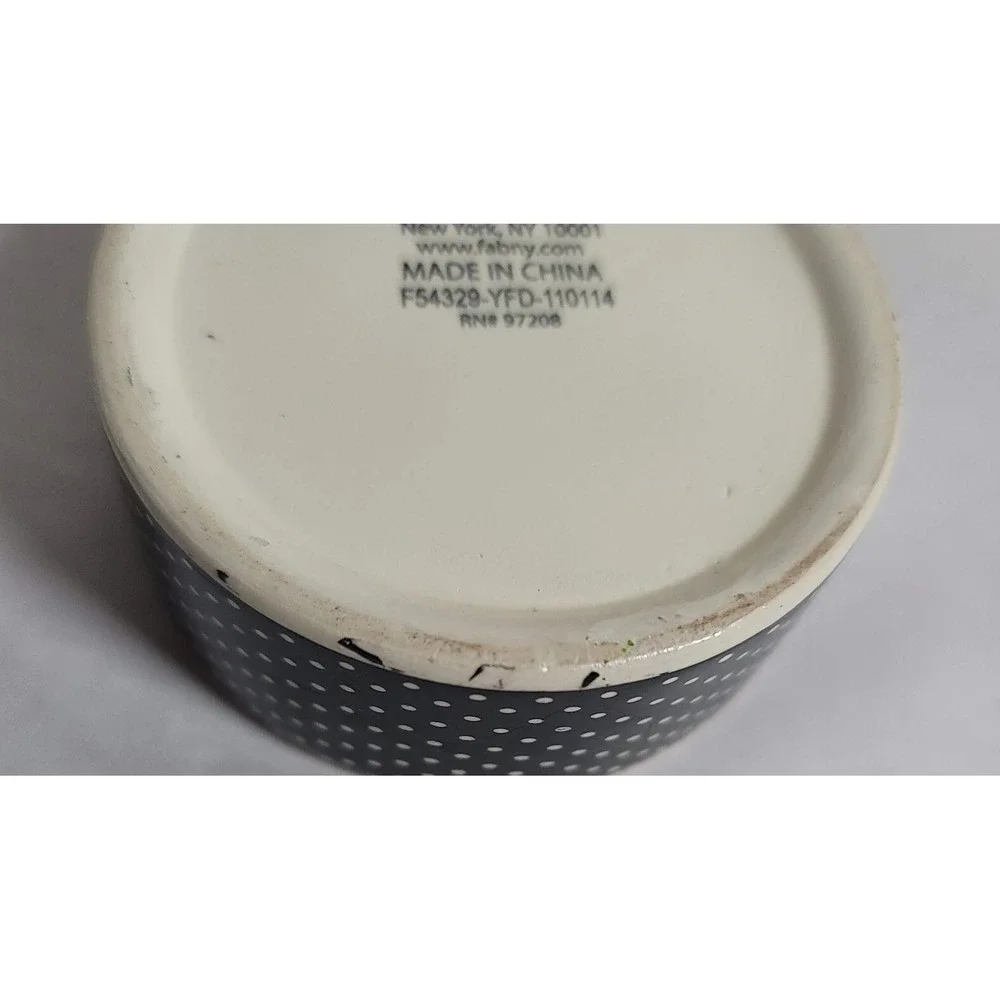 FAB Starpoint Ceramic Poodle Trinket Box Round Polka‎ Dot Pink Bow Small Cute